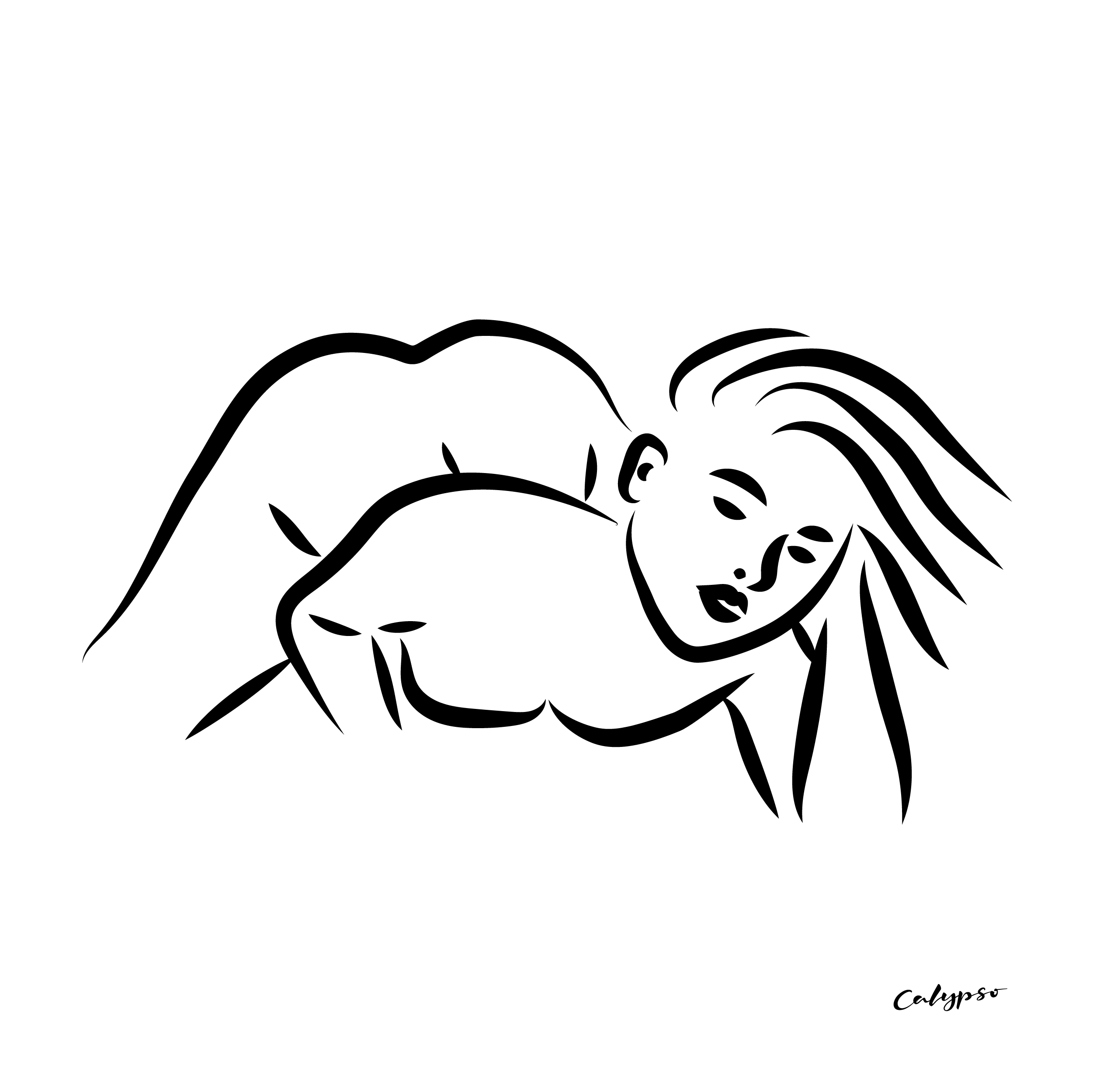 femme fesses par derrière illustration noir et blanc