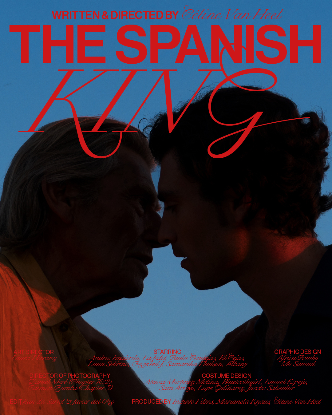 Affiche du film The spanish King représentant 2 ombres masculines se faisant face sur un fond bleu nuit