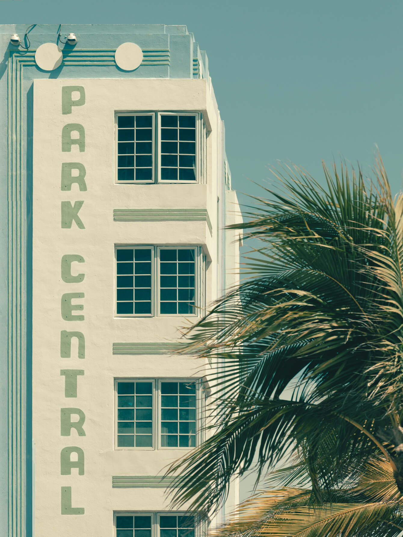 Photographie d'une immeuble à Miami - Park Center - Avec palmier en premier plan